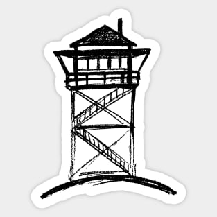 Forest Service Lookout Tower Sketch Sticker